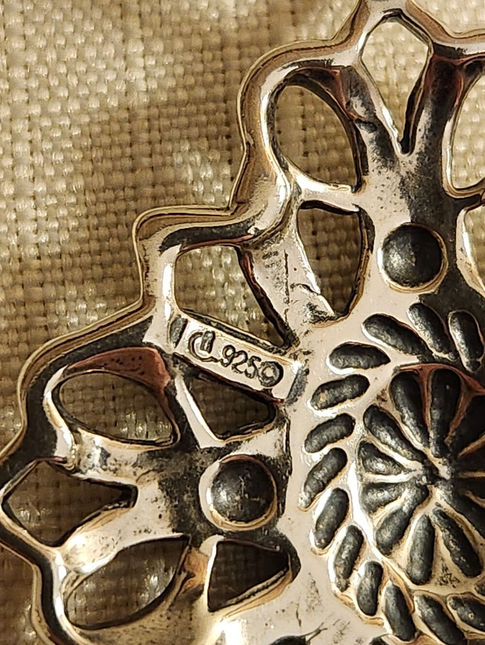 Sterling Silver Floral Filigree Pendant - Picture 7 of 7